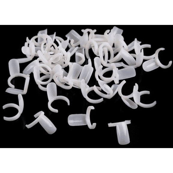 50 PCS Ring False Nail Art Tools Nail Polish Display Practice Tips Choose Natural/ Clear Jargod