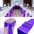 thumbnail image 1 of 50 PCS Satin Chair Sashes Bows Decorative Universal Chair Cover Band Chairs Ribbon Ties Back Sash for Wedding Party Ceremony Reception Hotel Events Birthday Banquet Restaurant Decor(7x108inch,Purple), 1 of 18