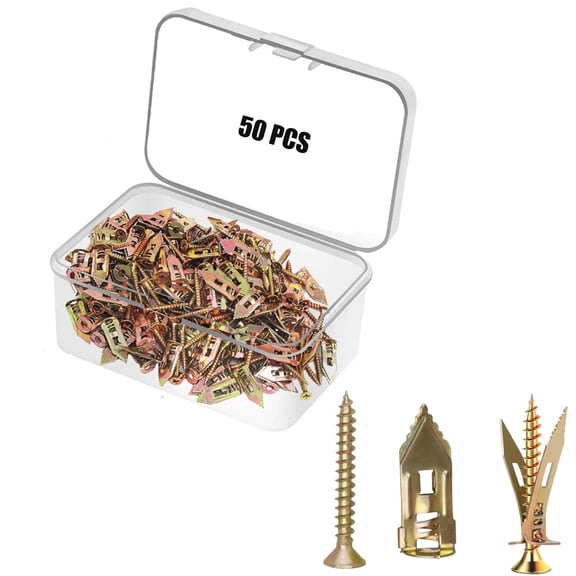 Self Drilling Drywall Anchors with Screws Kit, Used On Drywall, Plaster Board, Sheetrock, and Hollow Wall (0.47x1.18'' Self Drilling Anchors and 0.15 x1.38'' Screws)