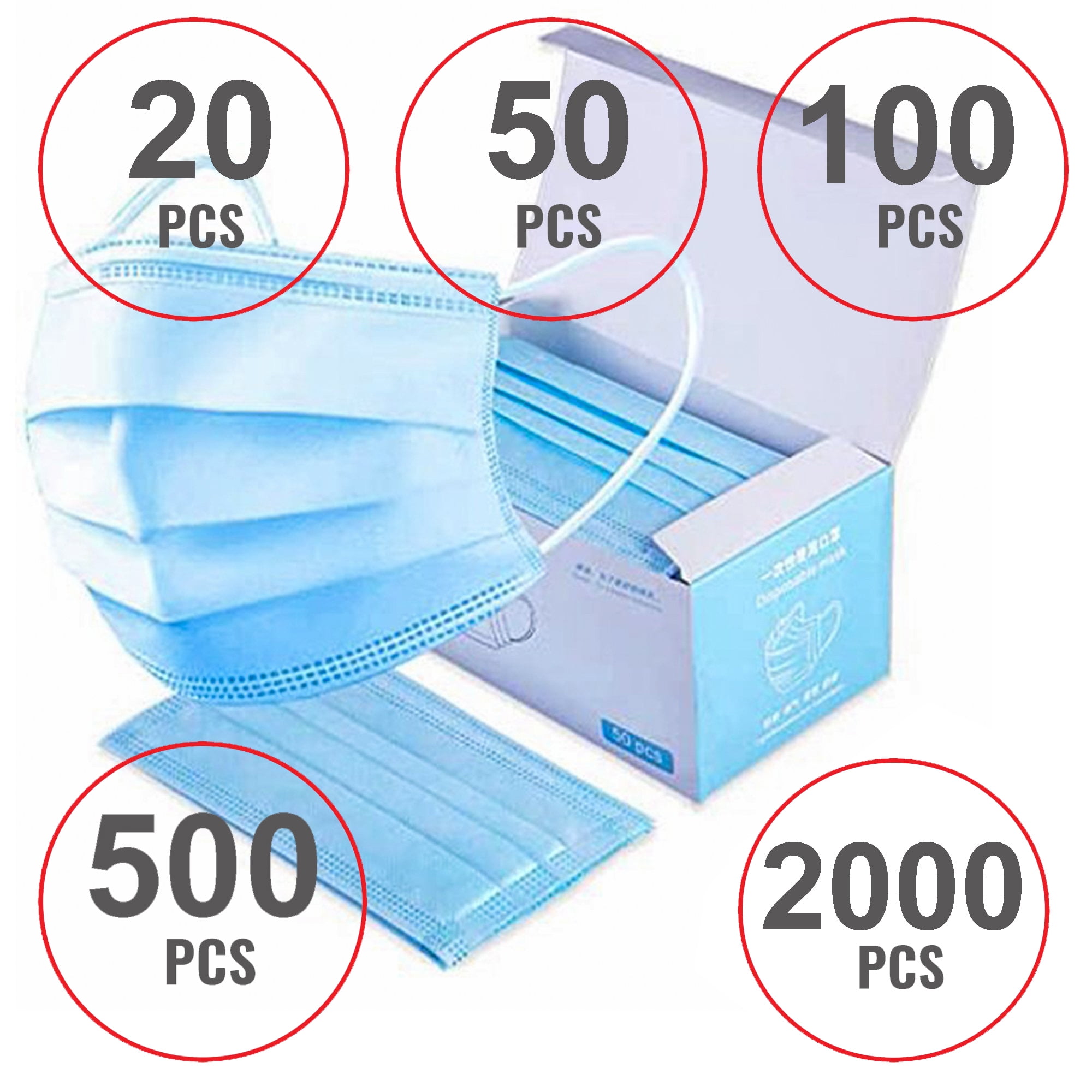Disposable 3ply Nose Mask - Pack Of 50pcs