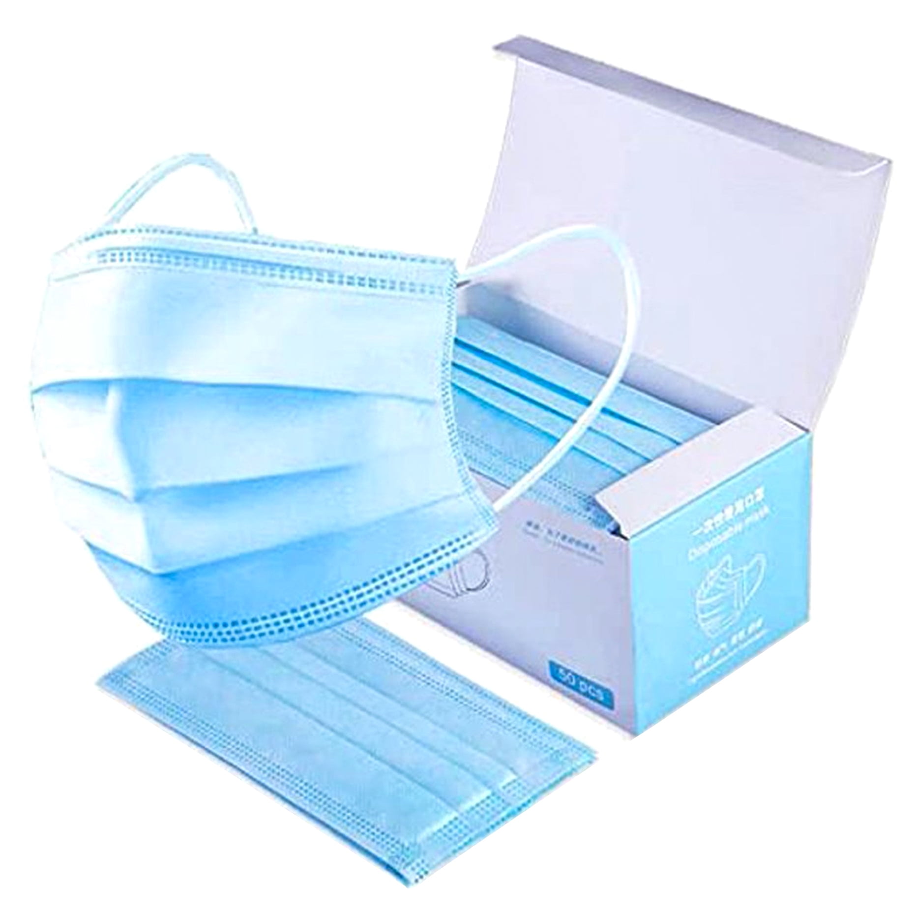 50 PCS Surgical / Procedural Face Mask Dental Disposable 3-PLY Earloop Mouth Cover