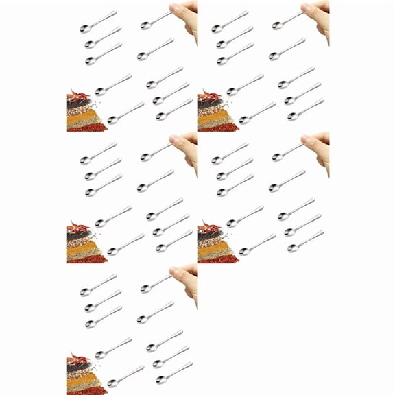 50 PCS Tiny Stainless Steel Spoons for Spices Jars, Mini Size 2.87inch, Cute Small Stainless Steel Condiment Spoons
