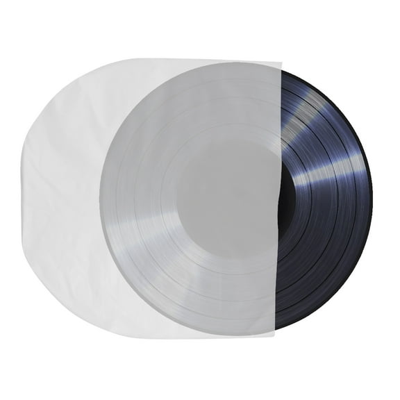 TOYMYTOY 50Pcs Plastic Clear Cover White Vinyl Record Protecter for Cd Friction Reduction
