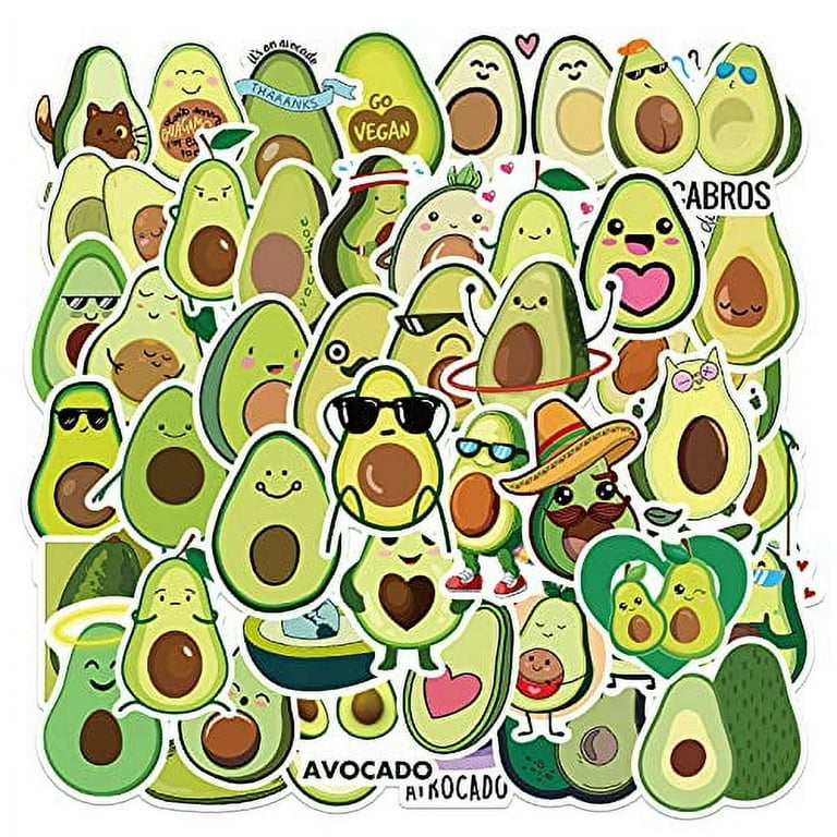 50 PCS Vinyl Waterproof Avocado Stickers for Adults - Cool Funny DIY Cute  Persea Americana Mill Stickers Decals Decoration for Laptop Water Bottles  Luggage Computer Skateboard Guitar 