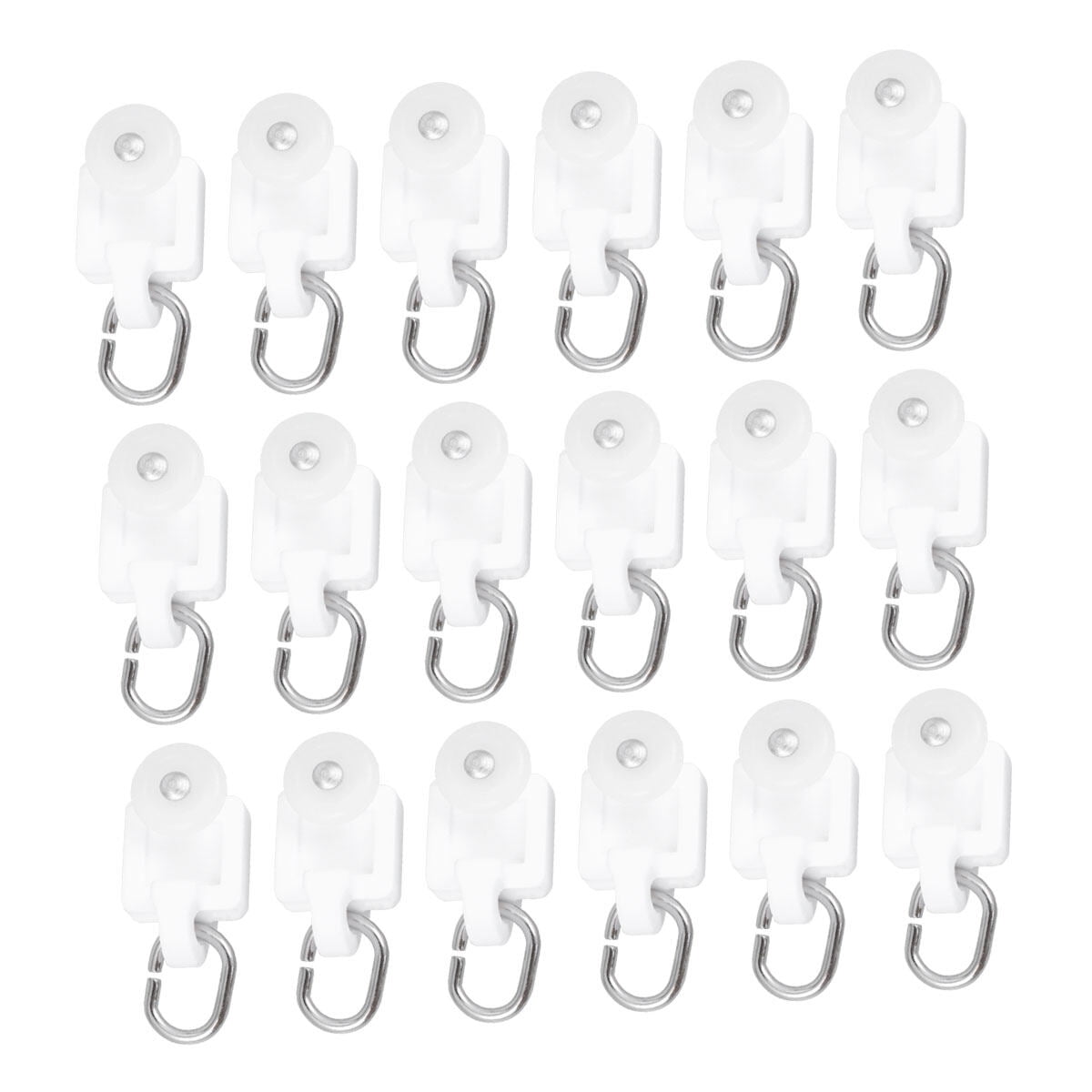 50 PCS White Glives Scratchproof Gazebo Curtain Hooks Rail Track