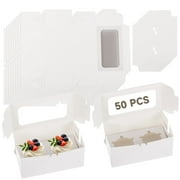 50 Pcs 2-Cavity Cupcake Boxes with Window, White Pastry Boxes Bulk for Bakery, Cupcake Containers with Clear Lid for Gifting, Birthday Party, Wedding & Dessert Packaging