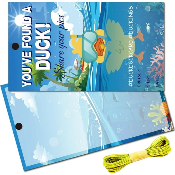 50 PCs You've Found A Duck Tags Swimming Duck Tag DIY Jeep Duck Card Double Sided in with Hole and Twine for Jeeps Car Hanging Decor Friends Lucky Pass on 3.5x2 Inch-Share Your Pics diy Duck