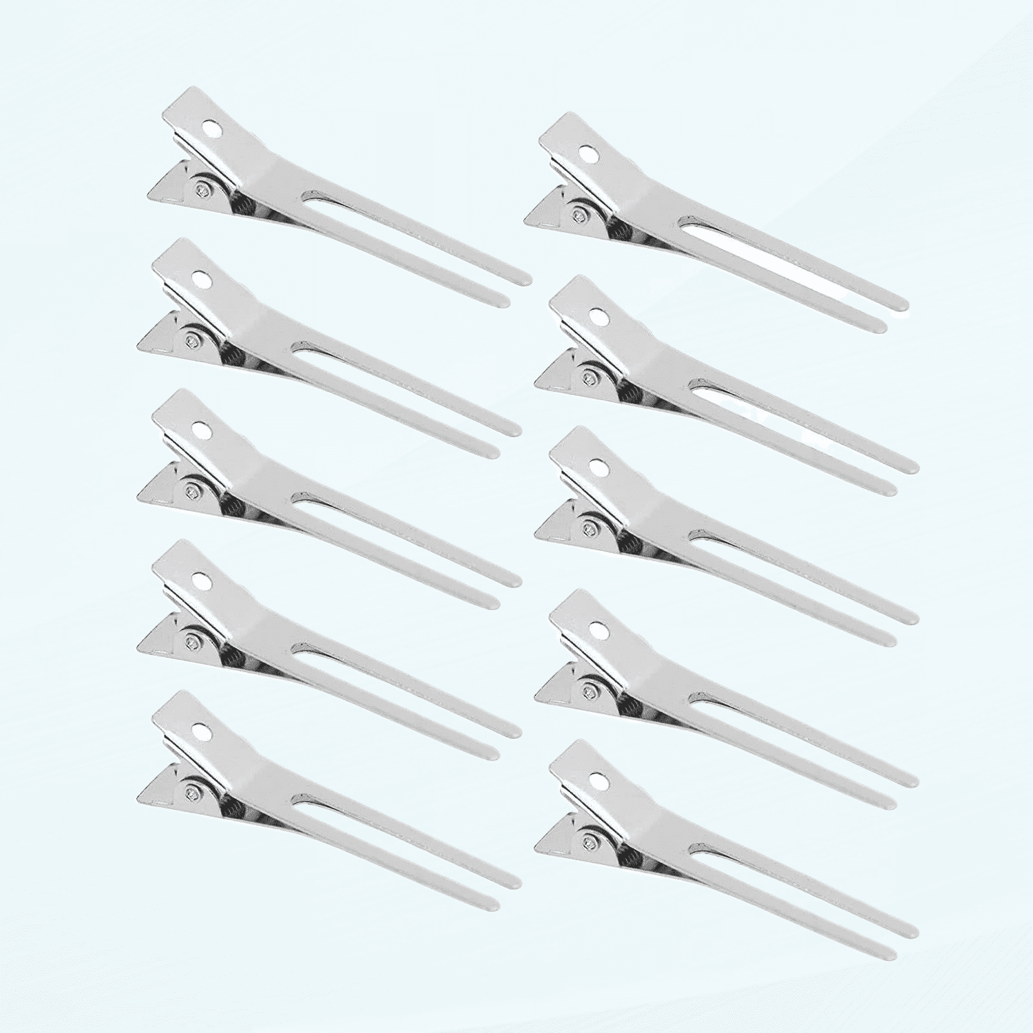50 PCs Hairdressing Metal Double Prong Hair Clips for Styling ...