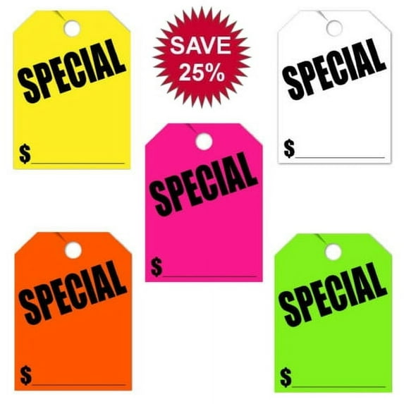 50 PK - Car Dealer Special Jumbo Mirror Hanger Tags Hang Price Tags - Save $