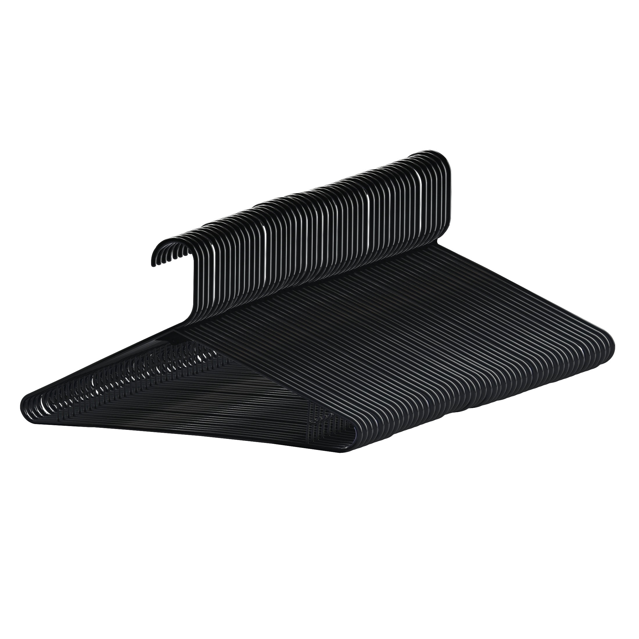 ClosetSelect 50 Pk Adult Plastic Hangers, Black