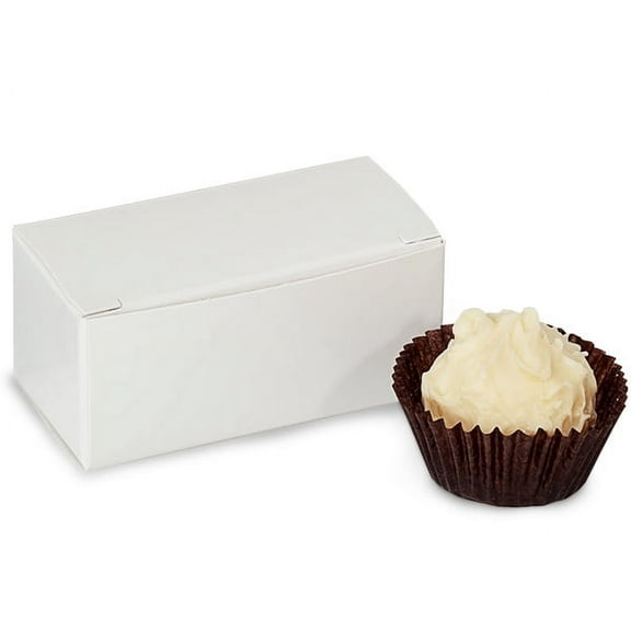 50 PK, White Candy Truffle Boxes 2-5/8 x 1-5/16 x 1-1/4" Holds 2 For Wedding Favors, & Basket Fillers, Made In USA
