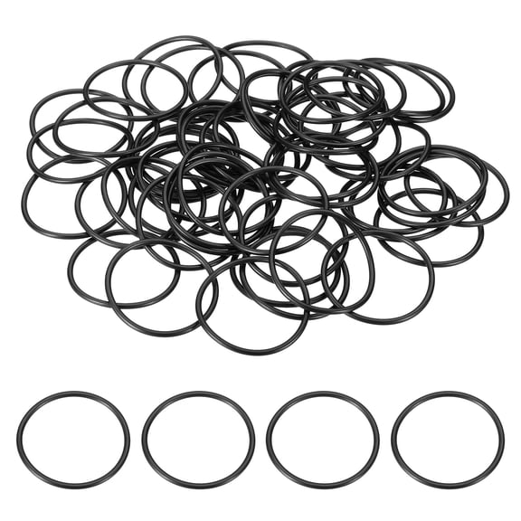 50 Pack 024 Nitrile O-rings, 90 Durometer 1-1/8" ID, 1-1/4" OD, 1/16" Width, Black
