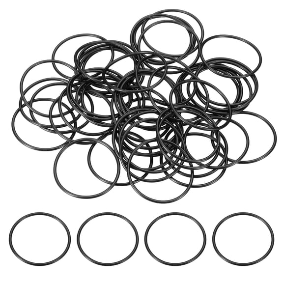 50 Pack 027 Nitrile O-rings, 90 Durometer 1-5/16" ID, 1-7/16" OD, 1/16" Width, Black