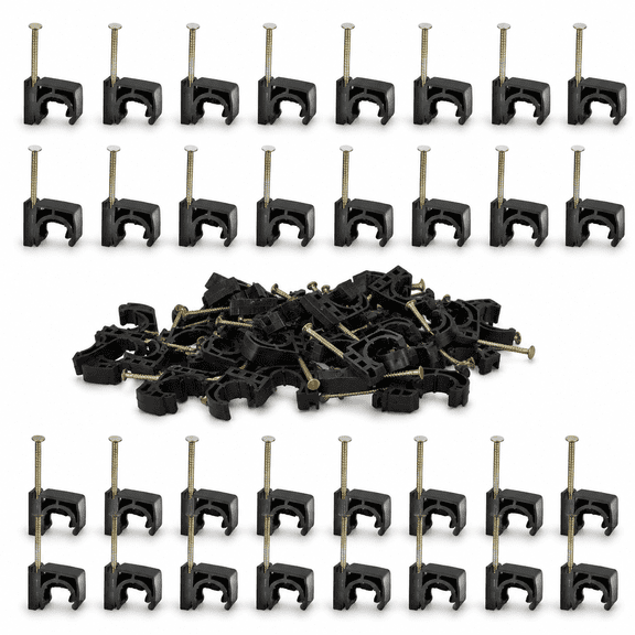50 Pack 1/2 Inch Half Clamps J-Hook with Steel Nails Set, Pipe Hanger & J Clamps for PEX, Copper, CPVC Tubing Connections, Secure Pipe Support Hooks