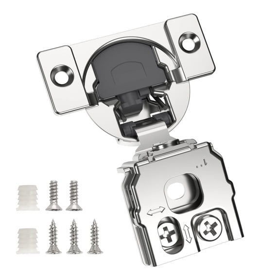 50 Pack 1/2" Overlay 3D Soft Close Concealed Hinge for Face Frame Door, Smooth Slow Self Closing Hinges, Satin Nickel, Hidden 105° Open Angle Stainless Steel Hinge for Kitchen Cabinet Door