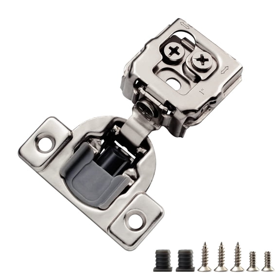 50 Pack 1/2” Overlay 3D Soft Close Hinges for Face Frame Kitchen Cabinet, 3 Way Adjustability, Quiet Self-Closing Door, 105 Degree