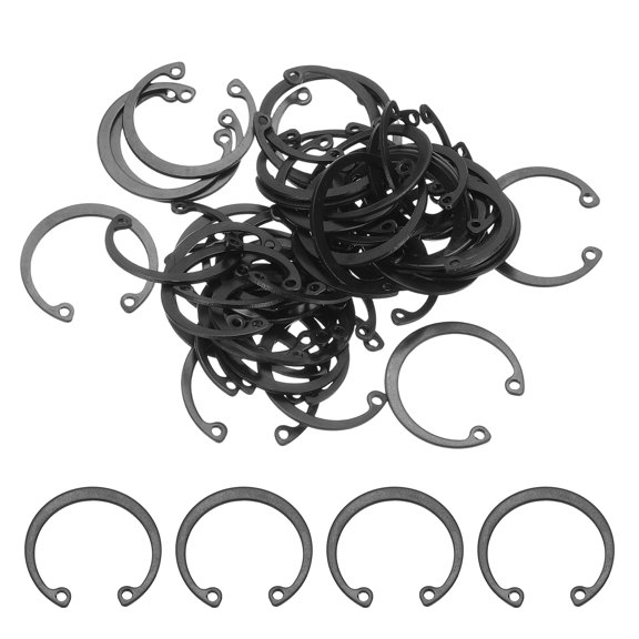 50 Pack1-3/32"(28mm) RetainingRingCirclip,SnapRingsC-Clips, Black