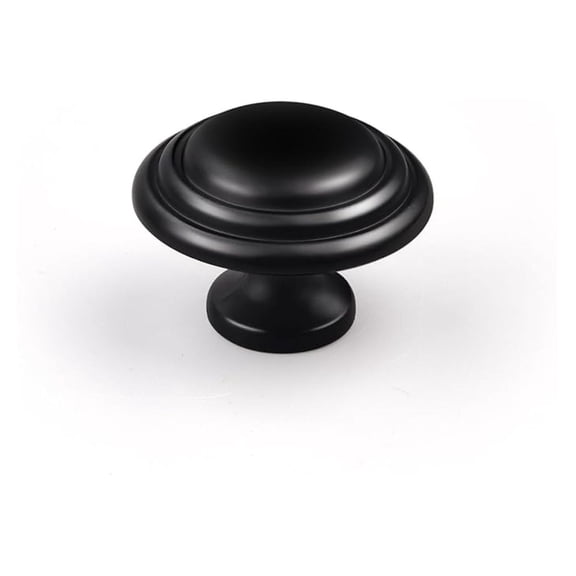 50 Pack 1-3/8" Bi-Fold Matte Black Kitchen Cabinet Knobs, Modern Dresser Knobs, Round Ringed Drawer Knobs for Wardrobe Cupboard Closet