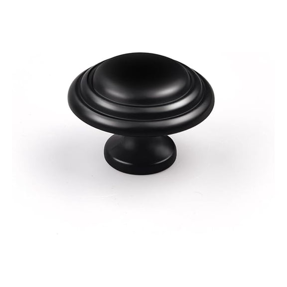 50 Pack 1-3/8" Bi-Fold Matte Black Kitchen Cabinet Knobs, Modern Dresser Knobs, Round Ringed Drawer Knobs for Wardrobe Cupboard Closet