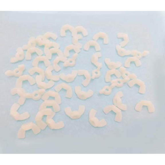50 Pack 1/4-20 Nylon Wing Nuts - Off White(Natural Nylon Finish) WN1/4-20N