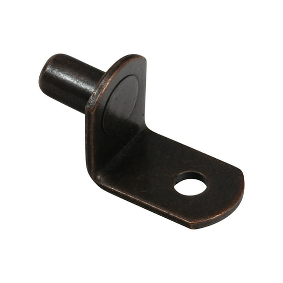50 Pack 1/4" L-Shaped Shelf Support with Hole, Antique Copper