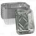 thumbnail image 1 of [50 Pack] 1.5 LB Oblong Take Out Foil Baking Pans Deep - 747 Aluminum Pan for Baking, Roasting, Potluck, Reheating, Catering, Party, BBQ, Baking by EcoQuality, 1 of 5