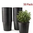 thumbnail image 1 of 50-Pack 1 Gallon Nursery Pots, Thickened Pots for Plants with Drainage Holes, Large Plastic Flower Pots for Seedlings, Succulents, Transplanting,Black, 1 of 5