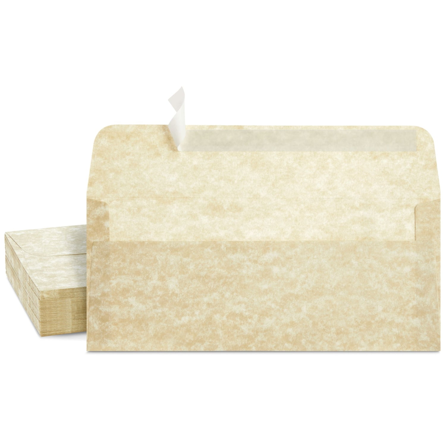 50 Pack #10 Parchment Business Envelopes with Self