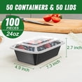 thumbnail image 1 of 50 Pack (100-Piece) 24 oz Meal Prep Containers Reusable with Lids, Sturdy Leakproof & Food Safe, Microwave, Freezer, Dishwasher Safe Prep Containers, To Go Take Out Plastic Food Storage, 1 of 6