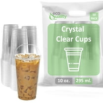 [50 Pack] 10oz Cups | Iced Coffee Go Cups and Dome Lids | Cold Smoothie | Plastic Cups with Dome Lids | Clear Plastic Disposable Pet Cup | Ideal for Coffee, Parfait, Juice, Soda, Cocktail, Party Cups