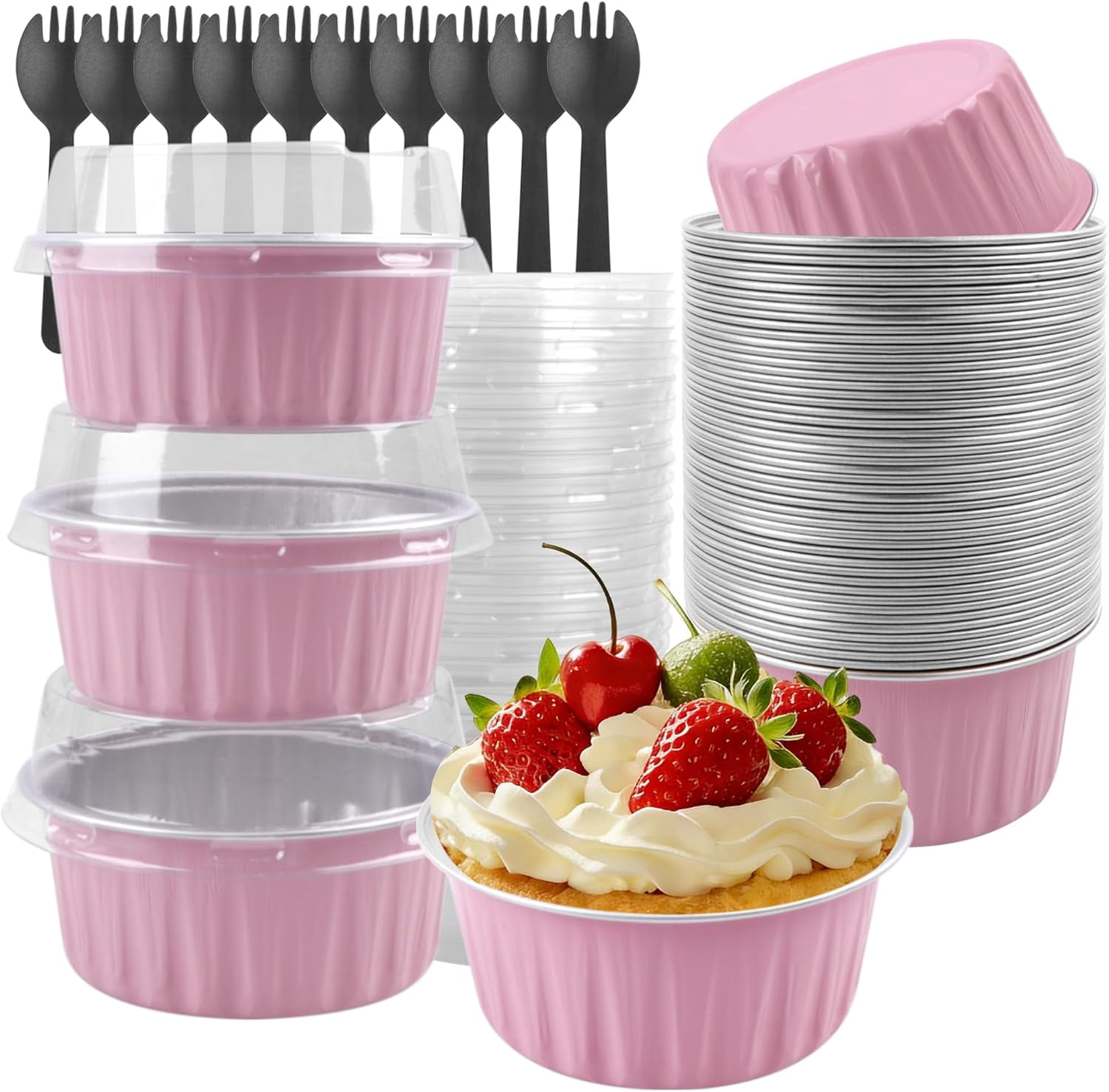 50-Pack 10oz Square Disposable Aluminum Foil Baking Cups - Jumbo ...