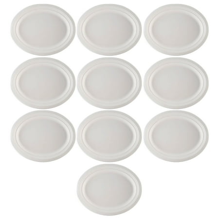 50-Pack 12" Oval Compostable Paper Plates - Heavy Duty Disposable Dinner Plates Made from Sugarcane (Bagasse) - Eco-Friendly for Parties, BBQ & Picnics
