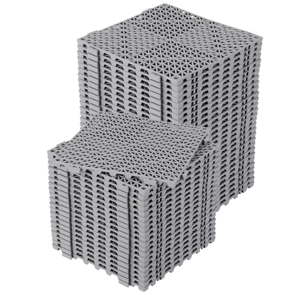50 Pack 12"X12" Interlocking Floor Tiles, Waterproof Cushion Mats with Drainage, Non-Slip Tiles for Garage Floor, Outdoor Shower, Pool Deck, Patio