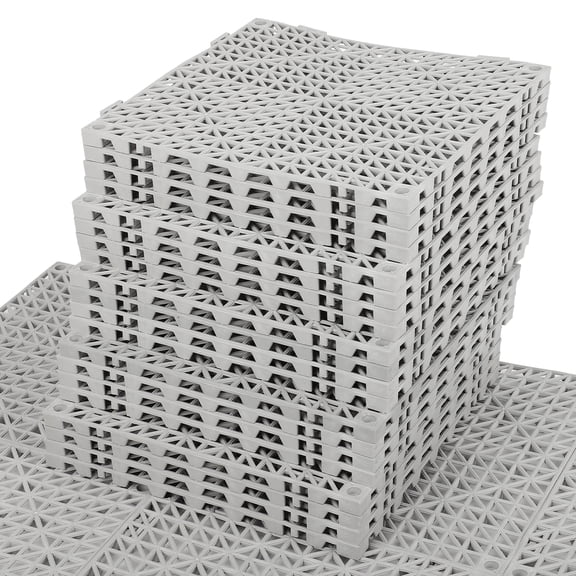 50 Pack 12" x 12" Interlocking Non-Slip Splicing  Flooring Tiles, Grey