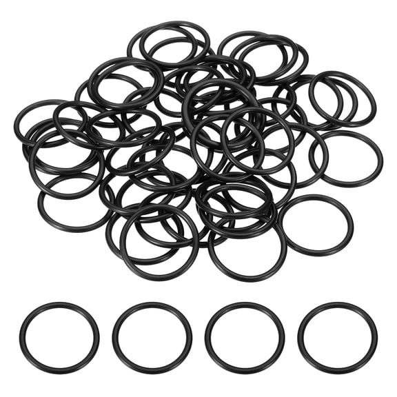 50 Pack 121 Nitrile O-rings, 90 Durometer 1-1/16" ID, 1-1/4" OD, 3/32" Width, Black