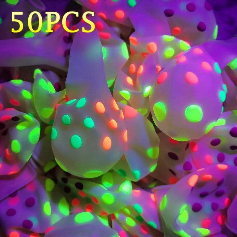 Glow In Dark Theme Home Party Decoration Stylish Black Transperant Heart  Star Dot Luminous Neon Fluoresent Colourful Balloons UV Blacklight Reactive  Balloons Kids Gift Events Festival Party Supplies