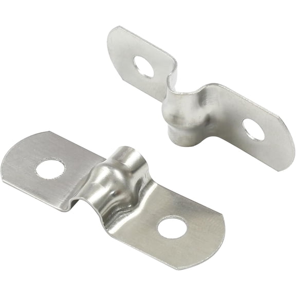 50 Pack 12mm Two Hole Strap U Bracket, 1/2 Inch | 304 Stainless Steel Material, Rigid Pipe Strap Clamp, Heavy Duty Tube Strap Tension Clip