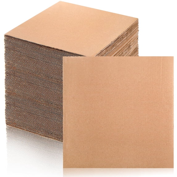 Custom Cardboard Columns 50 Pack 12x12 Corrugated Cardboard Sheets 2mm Thick Brown Flat Filler ...
