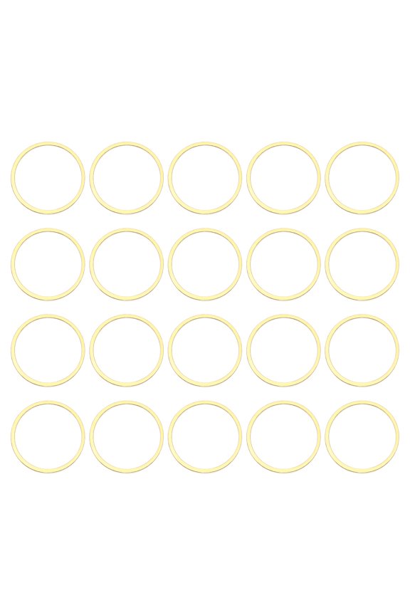 50 Pack 15mm Brass Hollow Circle Bezel Round Linking Rings(Gold)