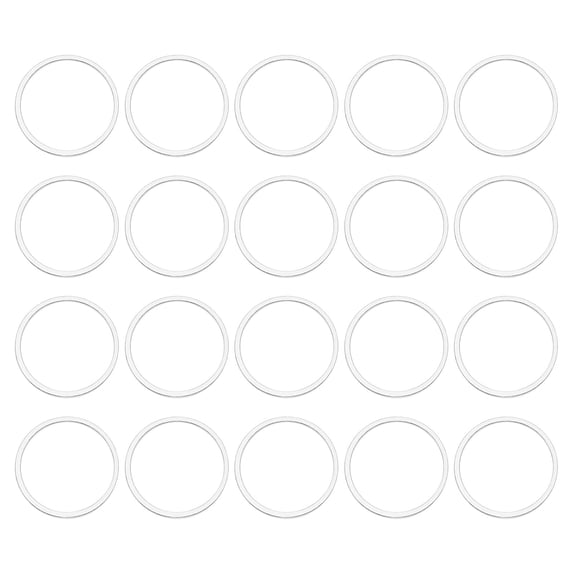 50 Pack 15mm Brass Hollow Circle Bezel Round Linking Rings(Silver)