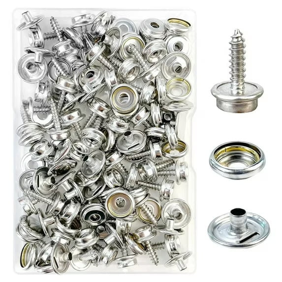 50 Pack 15mm Stainless Steel Snap Fasteners Tarp And Canvas Projects