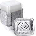 50Pack 1LB Aluminum Pans with Clear Lids Foil Pans for Baking