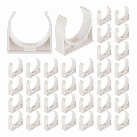 50 Pack 2 Inch U-Shaped PVC Water Pipe Clamps Clips Pipe Hangers Holder Pex Tubing Clamps Plastic Water Pipes Support