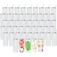 thumbnail image 1 of 50 Pack 20 oz Sublimation Tumblers Bulk, 20oz Sublimation Tumbler Blank Cups Stainless Steel Double Wall Insulated Water Bottle Blanks DIY for Heat Press Machine, Individually Boxed, 1 of 10