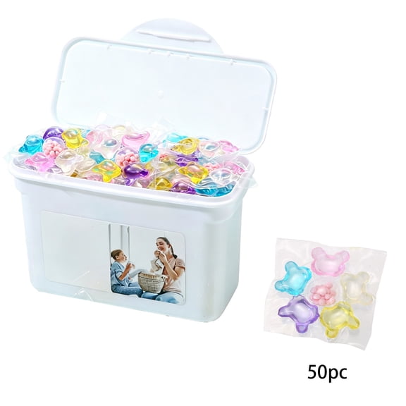 50 Pack 200ml Cat Head Laundry Gel, Mild Efficient Cleaning Formula, Fragrant Detergent Beads for All Washable Daily Clothing Fabrics