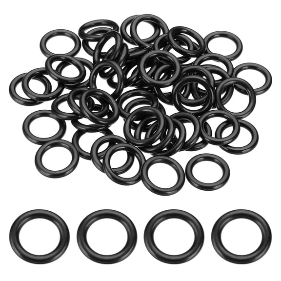 50 Pack 207 Nitrile O-rings, 90 Durometer 9/16" ID, 13/16" OD, 1/8" Width, Black
