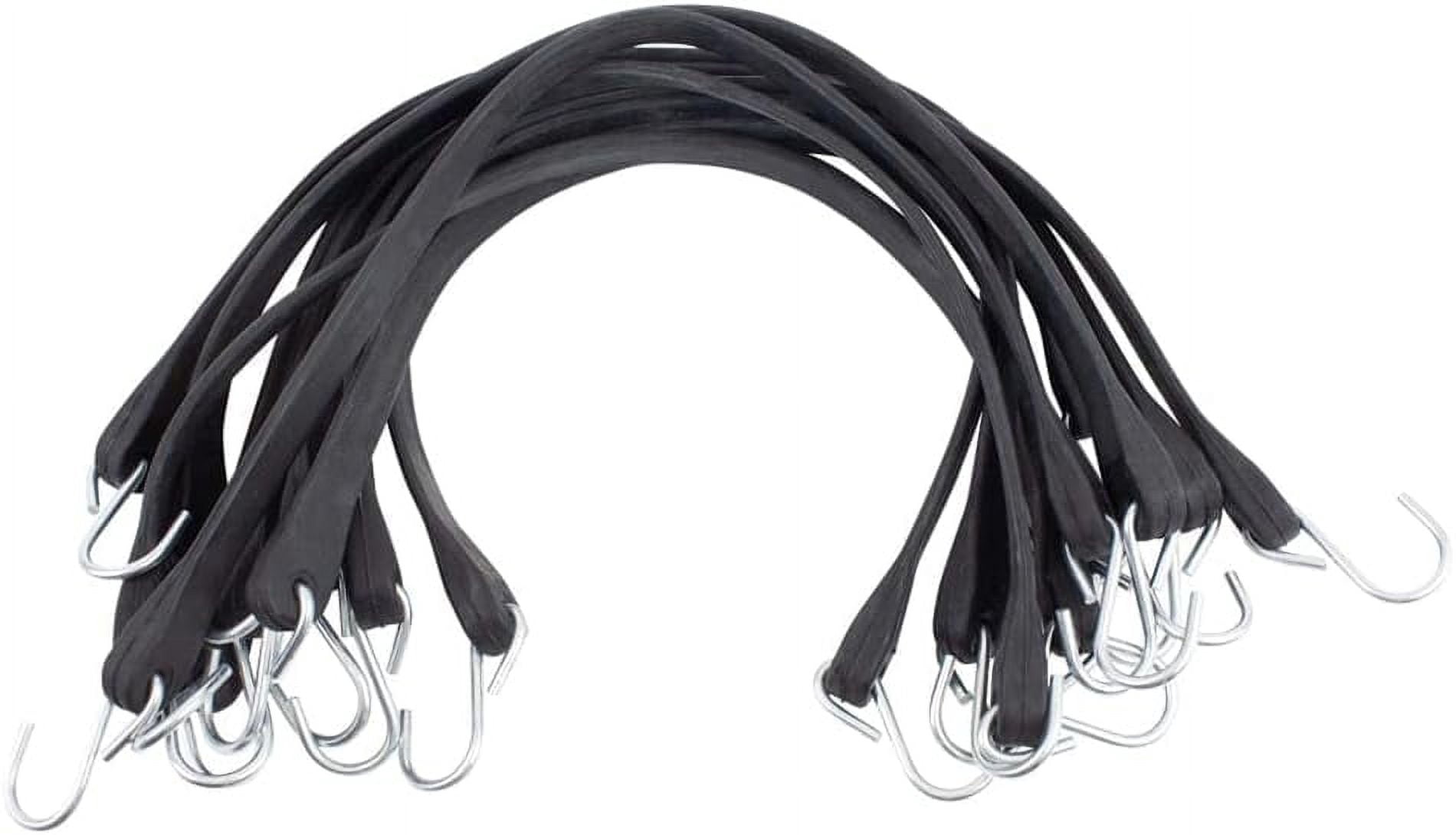50 Pack 21" Natural Rubber Tarp Bungee Straps Tie Down Cords S Hooks Heavy Duty Ideal for Securing Tarps
