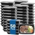 thumbnail image 1 of 50-Pack 24 oz Reusable Meal Prep Containers 1 Compartment Food Storage Containers with Lids, Bento Box, Stackable, Microwave/Dishwasher/Freezer Safe, BPA Free, 1 of 3