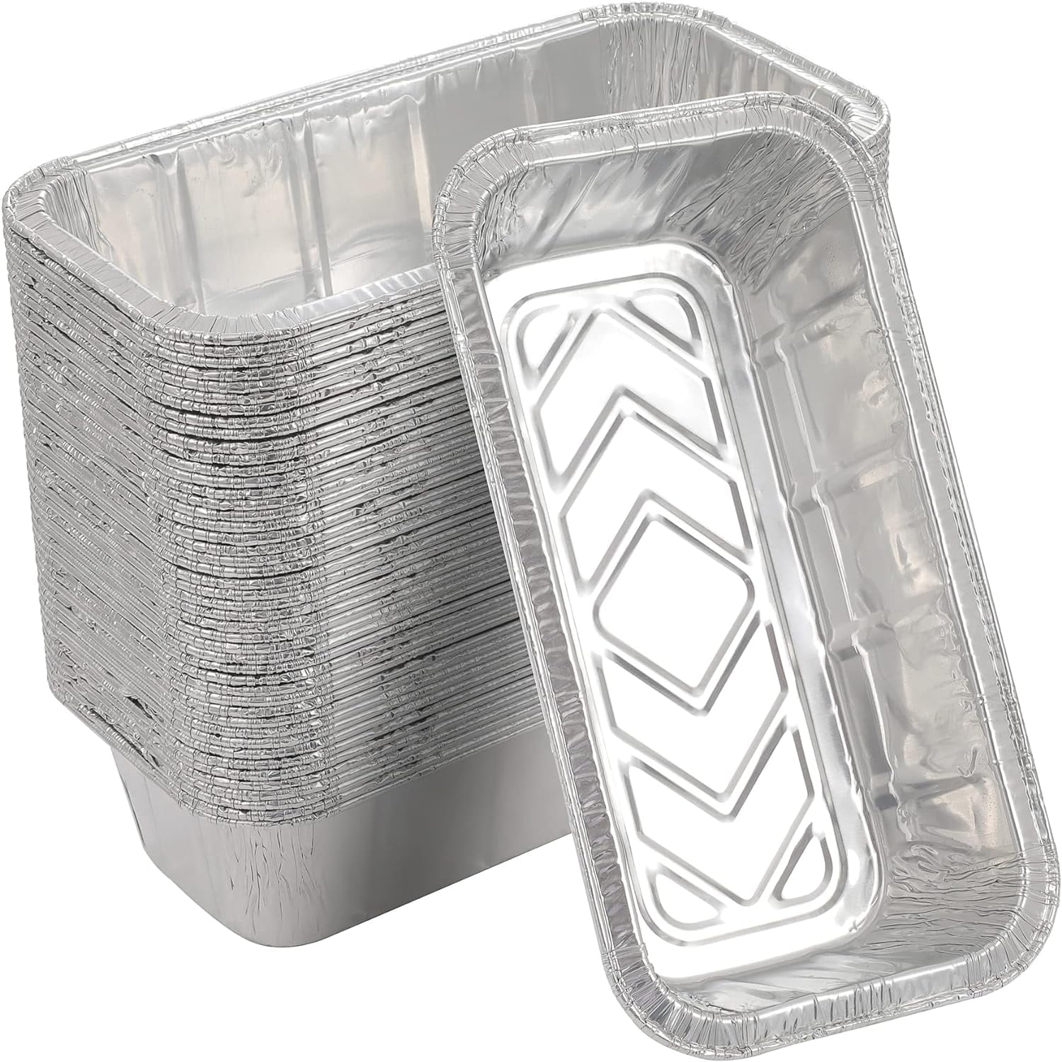 50 Pack 2Lb Heavy Duty Aluminum Foil Loaf Pans Premium Bread Tins for