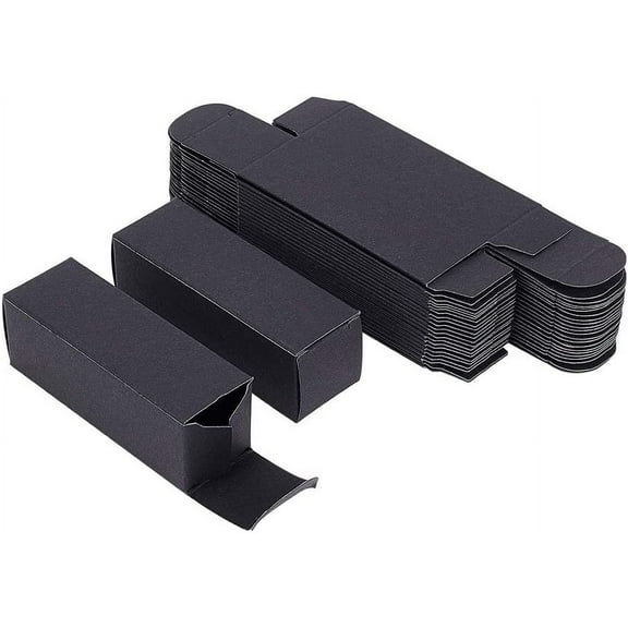 50 Pack 3.5x1x1 inch Black Kraft Paper Lipstick Box Lip Balm Kraft Box for Birthday Festival Wedding Valentine's Day Festival Gift Packaging